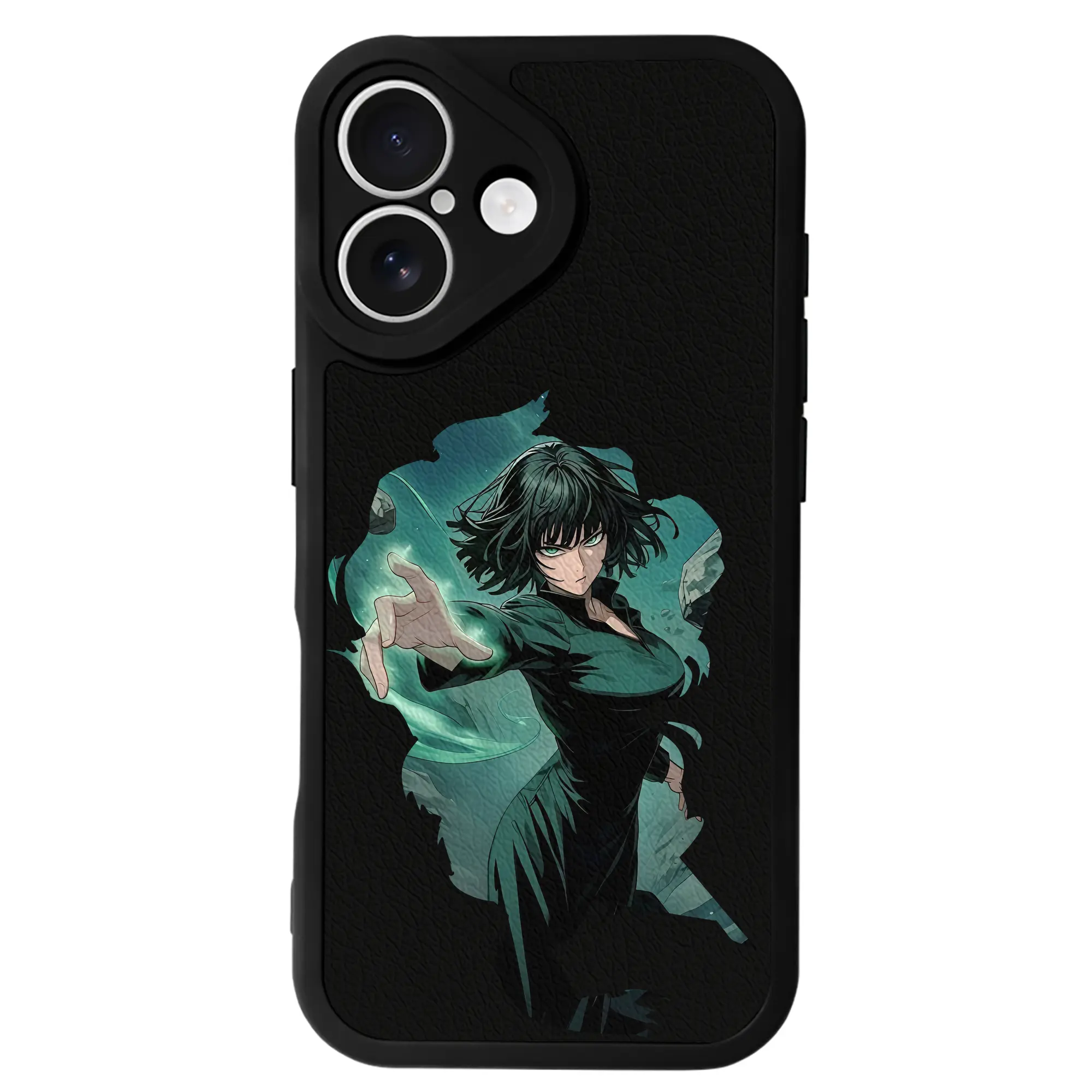 ワンパンマン グッズ 地獄のフブキ - IPhone 16シリーズ対応 ・ シリコンスマホケース ・ レザー調 ・ 高精度フィット ・ 耐衝撃 ・ ワイヤレス充電対応 ・ 精密カット